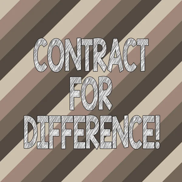 Conceptual hand writing showing Contract For Difference. Business photo text contract between an investor and an investment bank Diagonal Lines Multi Tone Blank Copy Space for Poster Wallpaper.