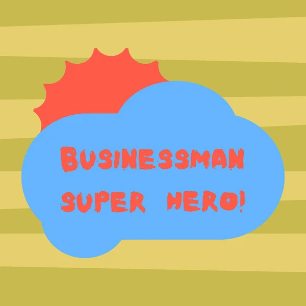 Wyświetlono Businessanalysis Super Hero znak tekstu. Koncepcyjne zdjęcie ponosi ryzyko firmy lub przedsiębiorstwa słońce ukrywanie świeci za puste puszysty kolor chmura zdjęcie reklamy Poster. — Zdjęcie stockowe