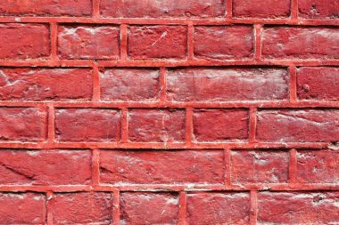 Eski kırmızı tuğla duvar arka plan doku kapatın. tuğla duvar dokulu deseni için sürekli Çoğalt