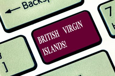 İngiliz Virgin Adaları gösterilen Not yazma. İngiliz denizaşırı toprakları Karayip klavye tuşuna basarak tuş takımı fikir bilgisayar ileti oluşturmak için niyet vitrine iş fotoğraf.