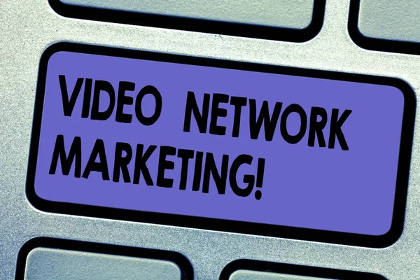 Word writing text Video Network Marketing. Business concept for Engaging video into your marketing campaign Keyboard key Intention to create computer message pressing keypad idea.