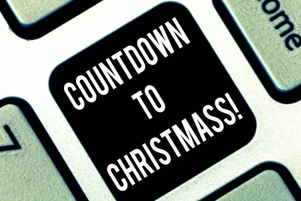 Conceptual hand writing showing Countdown To Christmas. Business photo showcasing period of time leading up to a significant event Keyboard key Intention to create computer message idea.