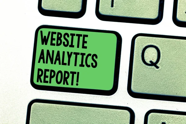 Conceptual hand writing showing Website Analytics Report. Business photo text procedures used to optimize the rank of the website Keyboard key Intention to create computer message idea.