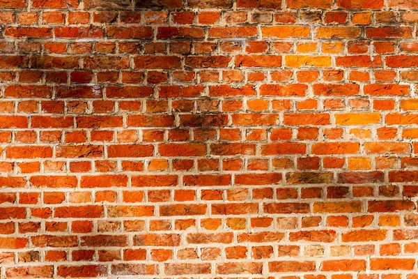 Od red brick wall texture background. bricked wall of orange color, wide vintage style — Stock Photo, Image