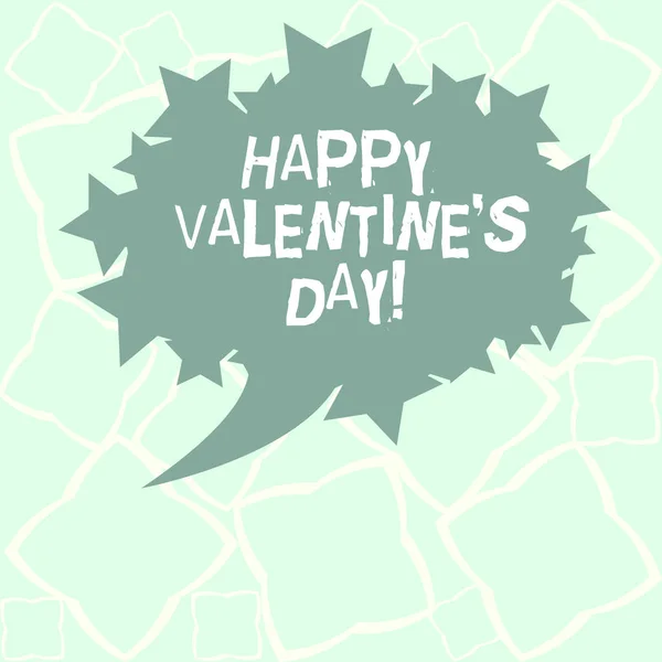 Scrivere una nota che mostra Happy Valentine S Is Day. Business photo showcase quando gli amanti esprimono il loro affetto con saluti Blank Oval Color Speech Bubble with Stars come Outline photo Text Space . — Foto Stock