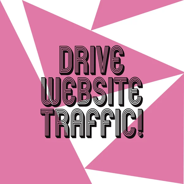 Texte d'écriture de texte Drive Website Traffic. Concept d'entreprise pour Augmenter le nombre de visiteurs au site Web d'entreprise Trois côtés forme géométrique de couleur sans couture motif aléatoire photo . — Photo