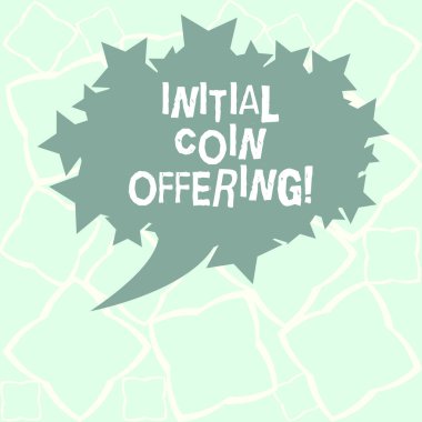 İlk madeni para sunan gösterilen Not yazma. İş fotoğraf vitrine bir fotoğraf metin alanı anahat gibi yıldızlarla kripto para birimleri boş Oval renk konuşma balonu kullanarak finansman kalabalık türüdür.