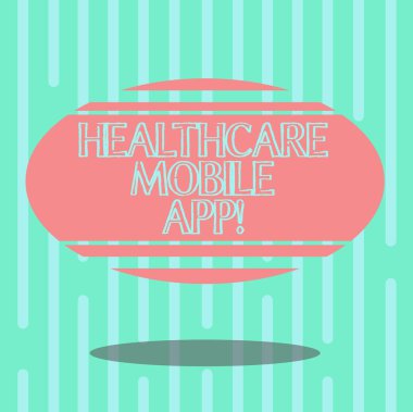 Word metin sağlık mobil uygulama iş kavramı uygulama programı için yazma bu teklif healthrelated boş renk Oval şekli ile yatay şerit yüzen ve gölge fotoğraf hizmetleri.
