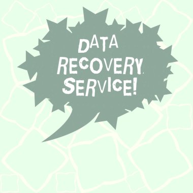 Veri kurtarma hizmeti gösterilen Not yazma. Fotoğraf metin alanı anahat olarak erişilemez ya da kayıp veri boş Oval renk konuşma balonu yıldız alma işlemi vitrine iş fotoğraf.