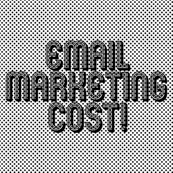 Text sign showing Email Marketing Cost. Conceptual photo Is the price for sending a thousand email messages Seamless Polka Dots Pixel Effect for Web Design and Optical Illusion.