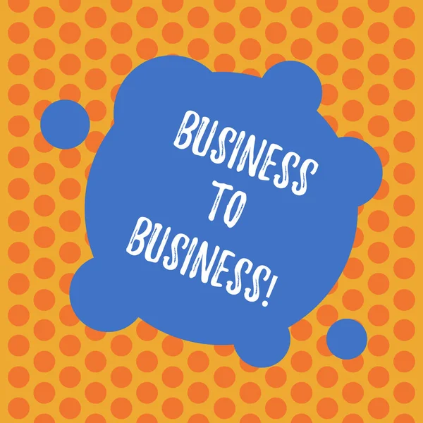 Escribir una nota mostrando Business To Business. Foto de negocios mostrando un negocio hace un trato comercial con otra forma redonda de color deformado en blanco con círculos pequeños Foto abstracta . —  Fotos de Stock