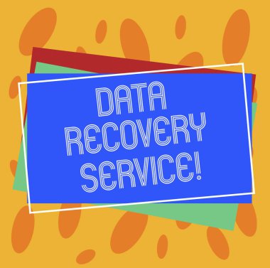 Kavramsal el gösterilen veri kurtarma hizmeti yazma. Erişilemez ya da kayıp veri yığın dikdörtgen özetlenen farklı rengi inşa kağıt alma işlemi vitrine iş fotoğraf