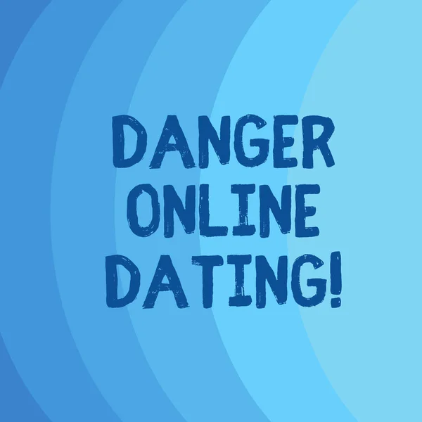 Conceptual hand writing showing Danger Online Dating. Business photo showcasing The risk of meeting or dating demonstrating meet online Blank Vertical Curve Strip Monochrome Color in Seamless.