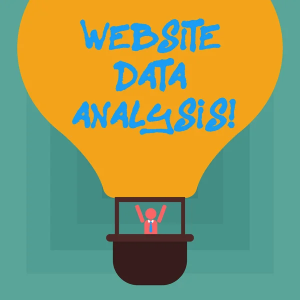 Conceptual hand writing showing Website Data Analysis. Business photo showcasing analysis and report of web data for enhancing webpage Hu analysis Dummy Arms Raising in Gondola Riding Air Balloon.