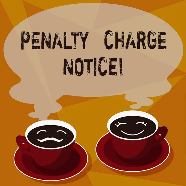 Textschild mit Bußgeldbescheid. Bußgeldbescheide, die die Polizei wegen kleinster Verstöße gegen das Kaffeegesicht-Symbol mit leerem Dampf ausstellt. — Stockfoto