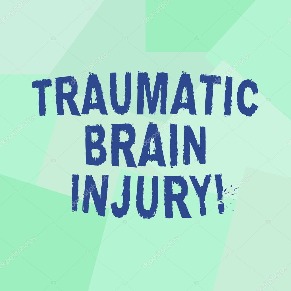 Signo de texto que muestra lesión cerebral traumática. Foto conceptual