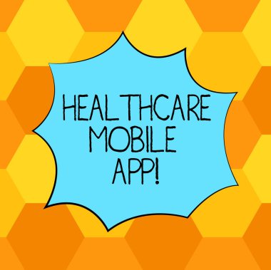 El yazısı metin sağlık mobil uygulama uygulama programı anlam kavramı bu teklif healthrelated boş renk patlama patlama çığlık konuşma balonu fotoğraf için promosyon reklam hizmetleri.