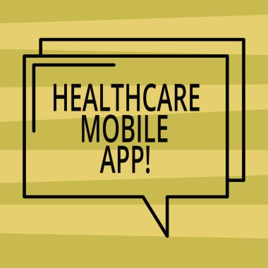 Healthrelated dikdörtgen anahat saydam çizgi konuşma balonu hizmetleri sunan sağlık mobil uygulama kavramsal fotoğraf uygulama programı gösterilen metin işaret boş yer fotoğraf.