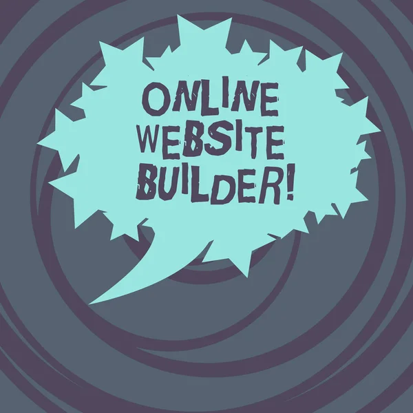 Word schrijven tekst Online Website Builder. Businessconcept voor programma of hulpprogramma waarmee u kunt bouwen een website lege ovaal kleur tekstballon met sterren zoals schetsen foto tekst ruimte. — Stockfoto