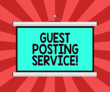 Kavramsal el konuk posta servisi gösterilen yazma. Diğer blogger s bir mesaja katkı iş fotoğraf vitrine Web sitesi taşınabilir duvara projeksiyon perdesi konferans sunum için hareketidir.