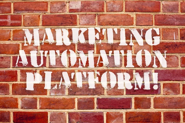 Word writing text Marketing Automation Platform. Business concept for automate repetitive task related to marketing.