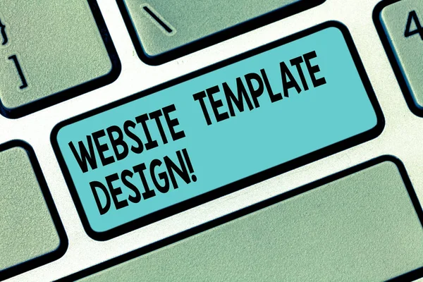 Tekst teken weergegeven: Website Template Design. Conceptuele foto schrijven een informatieve inhoud van een website toetsenbordtoets voornemen om computer bericht te drukken toetsenblok idee te maken. — Stockfoto