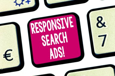 Metin işareti duyarlı arama reklamları göstermek. Reklamınız klavye tuşuna basarak tuş takımı fikir bilgisayar ileti oluşturmak için niyeti gösterir olasılığını artırmak için kavramsal fotoğraf.