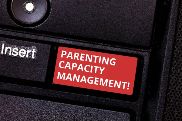 Текст Знака Показ Parenting Можливості Управління Батьки Концептуальні Фото Здатність — стокове фото