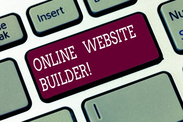 Word schrijven tekst Online Website Builder. Businessconcept voor programma of hulpprogramma waarmee u kunt bouwen een toets op het toetsenbord website voornemen om computer bericht te drukken toetsenblok idee te maken. — Stockfoto