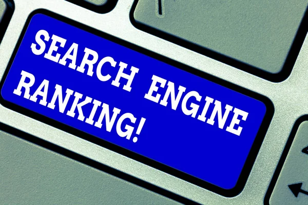 Escrita Mão Texto Escrito Search Engine Ranking Conceito Significado Rank — Fotografia de Stock