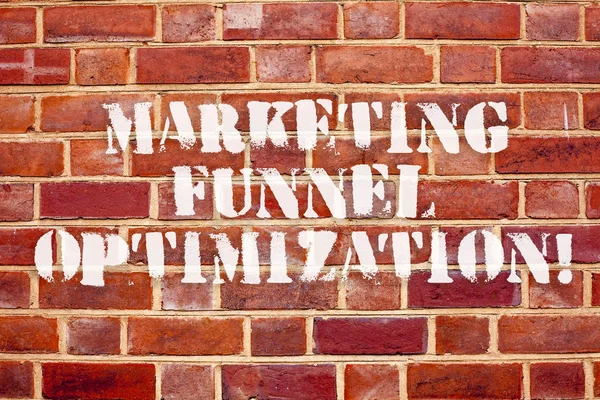 Word writing text Marketing Funnel Optimization. Business concept for Improving the customer acquisition campaign.