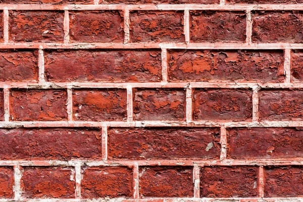 Alten roten Backstein Wand Hintergrundstruktur Nahaufnahme. gemauerte Wand strukturierte Muster für kontinuierliche Replikation — Stockfoto