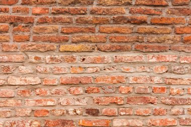 Eski kırmızı tuğla duvar arka plan doku kapatın. tuğla duvar dokulu deseni için sürekli Çoğalt