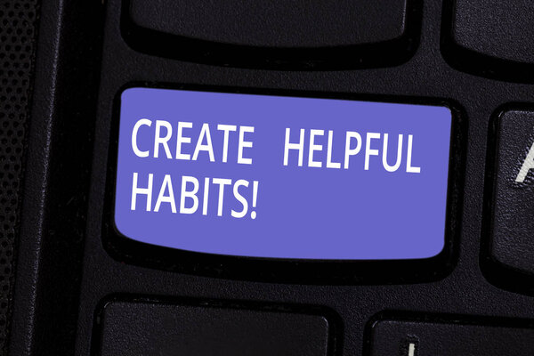 Консервативное рукописное письмо, демонстрирующее полезные привычки. Разработка полезного рутинного поведения на ежедневной основе Keyboard key Intention to create computer message idea
.