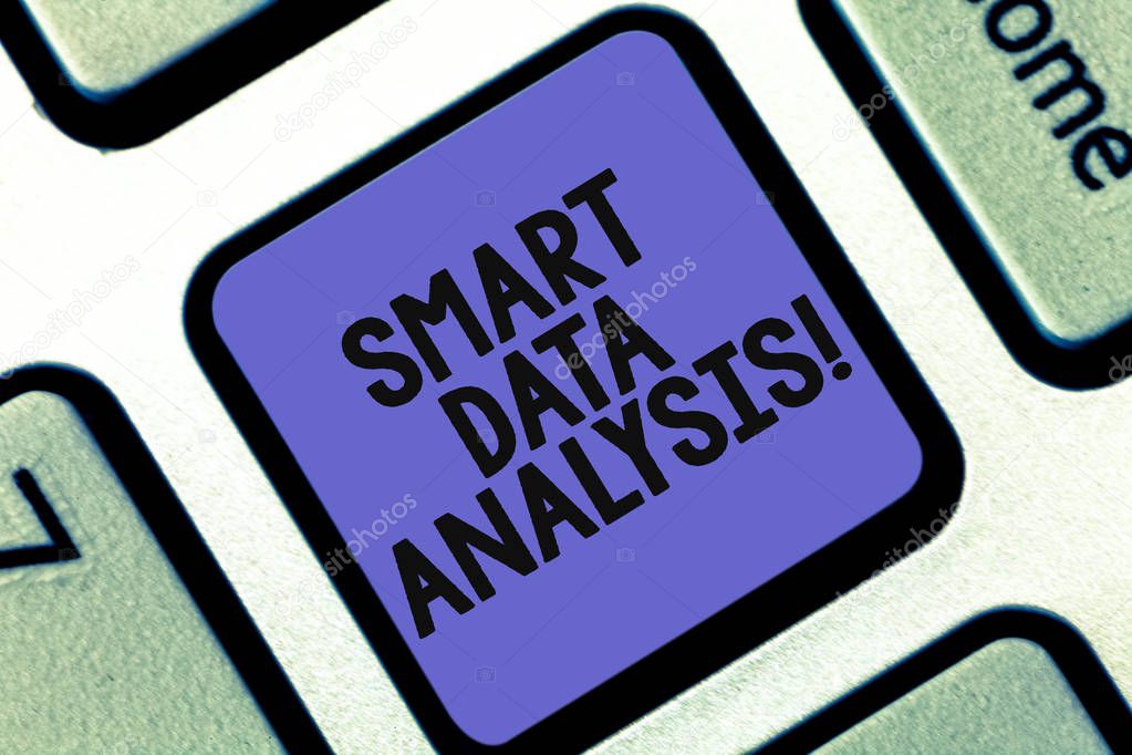 Conceptual hand writing showing Smart Data Analysis. Business photo showcasing collecting and analyzing infos to make better decisions Keyboard key Intention to create computer message idea.