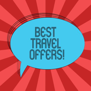 En iyi seyahat sunuyor gösterilen Not yazma. İş fotoğraf vitrine ziyaret büyük indirim promosyon Oval özetlenen katı renk konuşma balonu boş metin balonu ile diğer ülkeler.