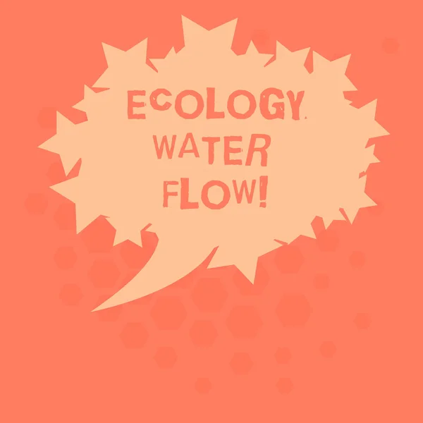 Handwriting text Ecology Water Flow. Concept meaning system for analysisaging quantity timing and quality of water Blank Oval Color Speech Bubble with Stars as Outline photo Text Space.