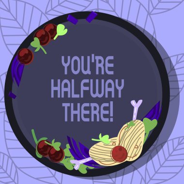 Sen Re yarıya kadar orada gösterilen Not yazma. İş fotoğraf vitrine sağlayacak bir şey yapmış el çekilmiş kuzu pirzolası Herb baharat kiraz domates boş renk plaka üzerinde elde.