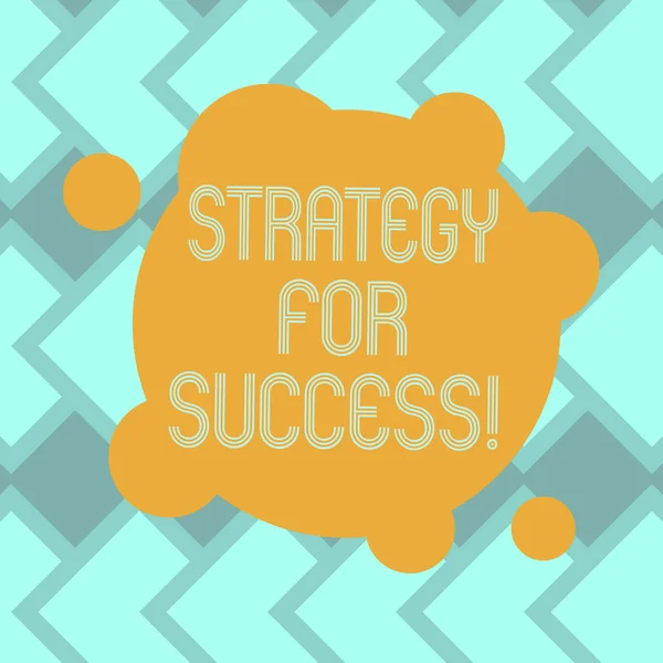 Text sign showing Strategy For Success. Conceptual photo Game plan to follow to meet the challenge and win Blank Deformed Color Round Shape with Small Circles Abstract photo. — Stock Photo, Image