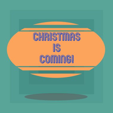 Kavramsal el Noel gösterilen yazı geliyor. İş fotoğraf metin yıllık Hıristiyan festivali kutlama Christs Doğum burada Yatay Şerit yüzen ve gölge ile boş renk Oval şekil.