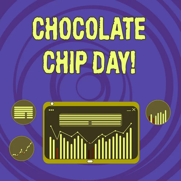 Wyświetlono Chocolate Chip Dnia Znak Tekstu Data Pojęciowy Zdjęcia Cieszyć — Zdjęcie stockowe