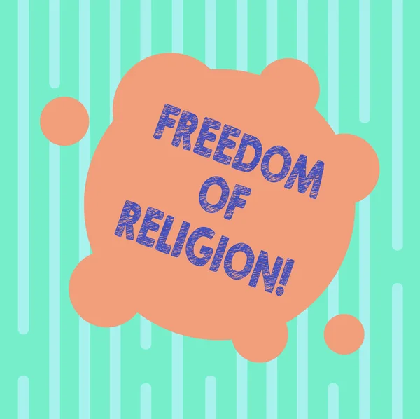 Word writing text Freedom Of Religion. Business concept for right to practise whatever religion one chooses Blank Deformed Color Round Shape with Small Circles Abstract photo.