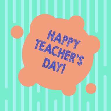 Yazılı metin mutlu öğretmen günü olduğunu kelime. İş kavramı İkinci Başkan Hindistan kullanılan Doğum kutlamak masters boş deforme renk yuvarlak şekli ile küçük daireler soyut fotoğraf.