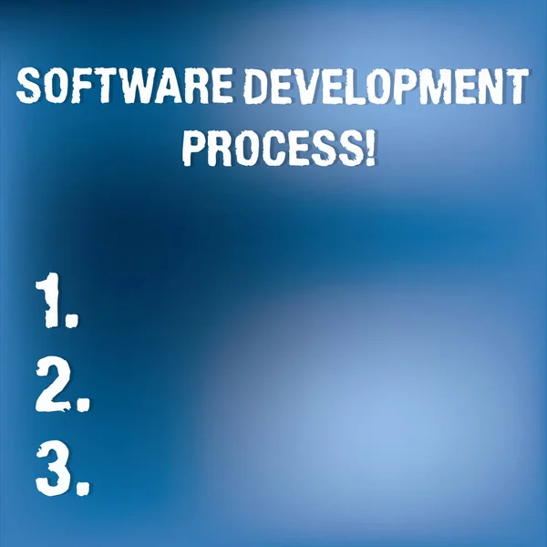 显示软件开发过程的文本符号。为海报壁纸开发软件产品的概念照片过程. — 图库照片