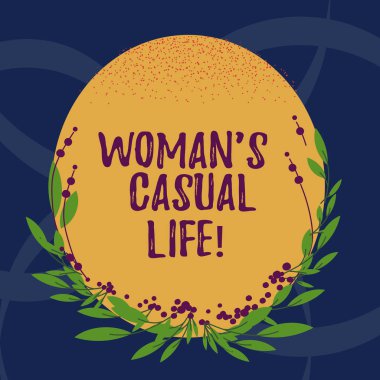 Word metin Woanalysis S gündelik hayat yazma. İş kavramı için rahat ve umursamaz değil düzenli veya peranalysisent boş renk Oval şekil yaprakları ve tomurcukları ile olarak kenarlık için davet.