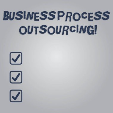 Business Process Outsourcing gösterilen Not yazma. Taahhüt iş dış hizmet sağlayıcısına boş renk dikdörtgen şeklinde yuvarlak ışık ışını parlayan merkezi ile vitrine iş fotoğraf.