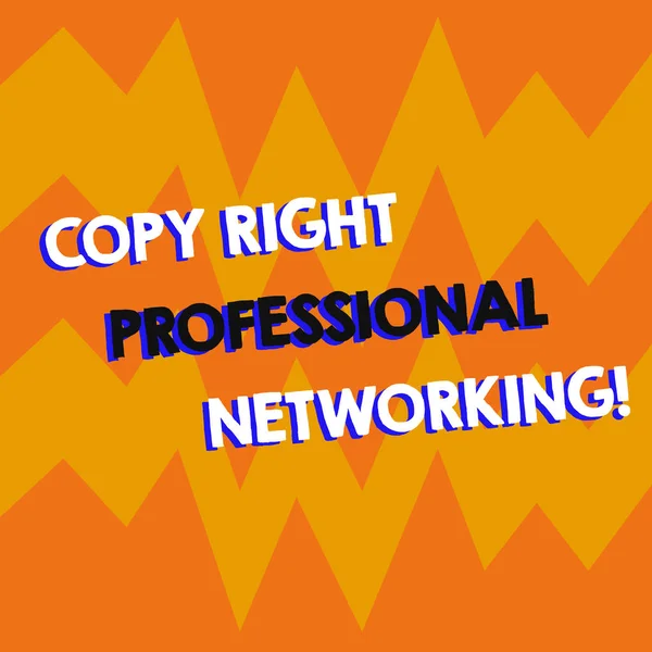 Writing note showing Copy Right Professional Networking. Business photo showcasing Secure modern connection network Geometric Design Zigzag Blank Text Space for Poster Advertisement.
