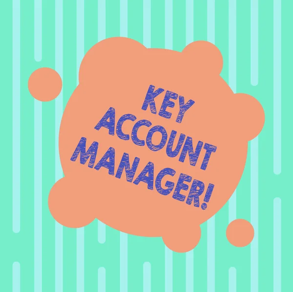 Texto para escrita de palavras Key Account Manager. Conceito de negócio para relacionamento completo entre seu negócio e clientes Forma redonda de cor deformada em branco com pequenos círculos Foto abstrata . — Fotografia de Stock