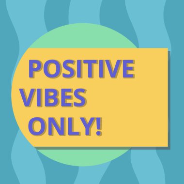 Kavramsal el gösteren olumlu Vibes sadece yazma. İş fotoğraf metin duygusal sinyalleri verir çevresindekilere için renk dikdörtgen gölge gelme dışarı ile bir daire gösteren.