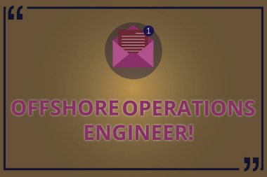 Offshore işlemleri mühendisi gösterilen Not yazma. Denetleme petrol ve gaz sondaj platformu açık Zarf kağıt e-posta iletisiyle tırnağının içine işlemlerinde vitrine iş fotoğraf.